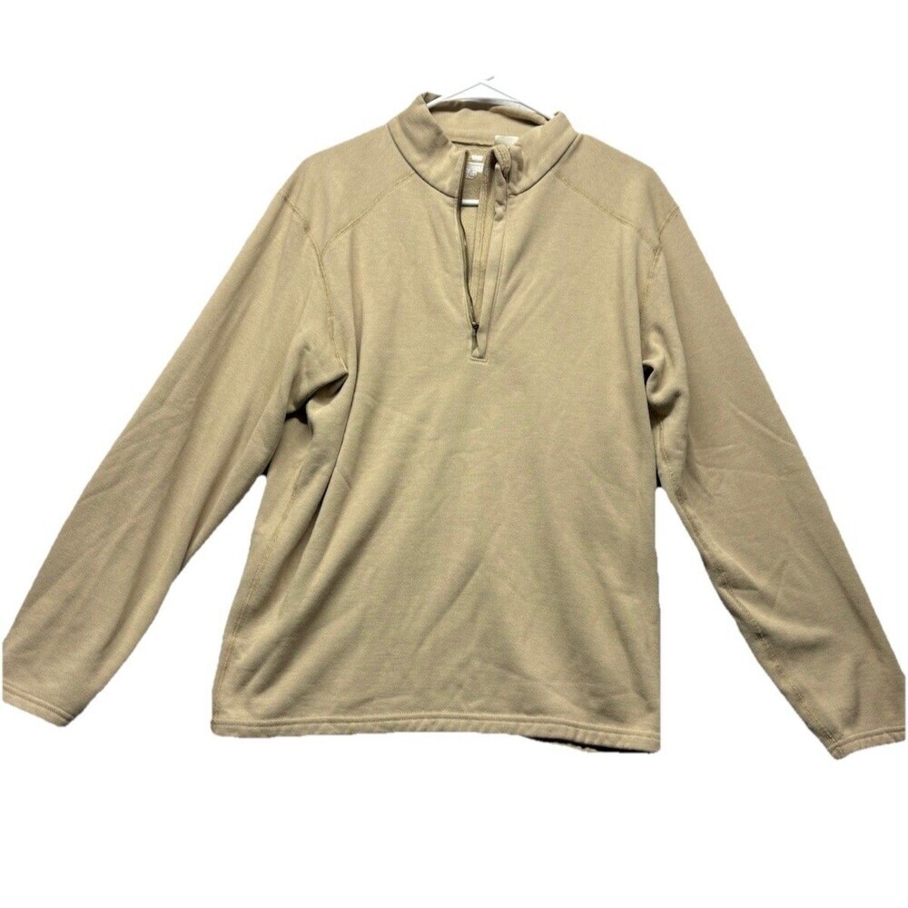 Drifire FR Pullover Men's S Flame Resistant 1/4 Zip Mock Neck Fleece Lined Beige